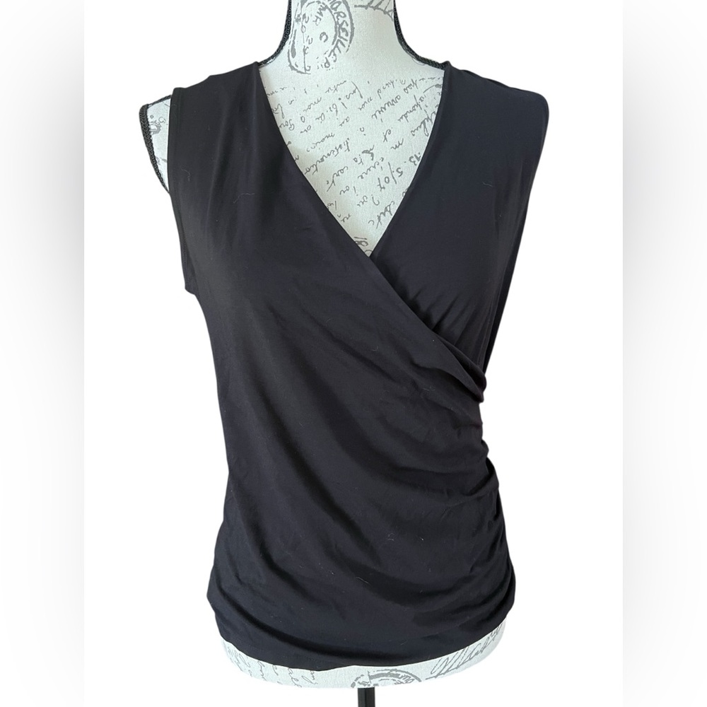 Ann Taylor Factory Black Wrap Tank Top sz small, new with tags
